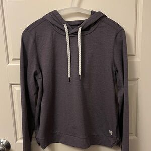 Vuori Women's Charcoal Hoodie with White Drawcords